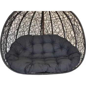 Podsedák Polstr na závěsnou houpačku Double - látka tmavě šedý melír