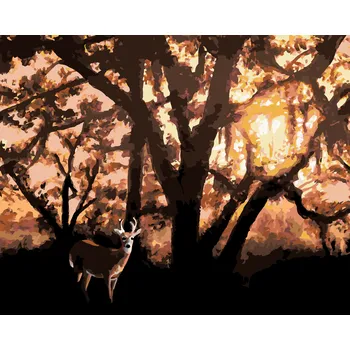 ZUTY Malování podle čísel - SRNKA U STROMU (D. RUSTY RUST) Rozměr: 40x50 cm, Rámování: vypnuté plátno na rám