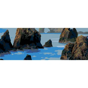 ZUTY Malování podle čísel - SKÁLY V MOŘI (DENNIS FRATES) Rozměr: 40x50 cm, Rámování: vypnuté plátno na rám