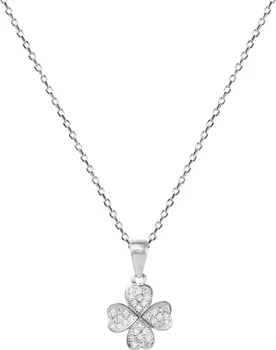 Náhrdelník Beneto AGS1141 stříbrný náhrdelník se čtyřlístkem 47 cm