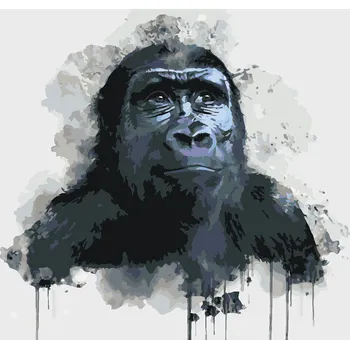 ZUTY Malování podle čísel - ČERNÁ GORILA Rozměr: 40x50 cm, Rámování: bez rámu a bez vypnutí plátna