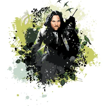 ZUTY Malování podle čísel - MALOVANÝ ARAGORN II (PÁN PRSTENŮ) Rozměr: 40x50 cm, Rámování: bez rámu a bez vypnutí plátna