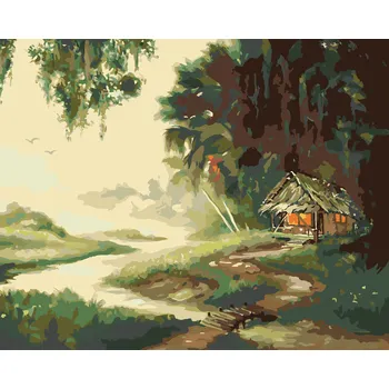 ZUTY Malování podle čísel - CHATA V DIVOČINĚ 2 (D. RUSTY RUST) Rozměr: 40x50 cm, Rámování: bez rámu a bez vypnutí plátna