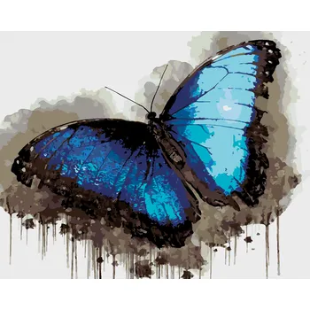 ZUTY Malování podle čísel - MODROČERNÝ MOTÝL Rozměr: 40x50 cm, Rámování: bez rámu a bez vypnutí plátna