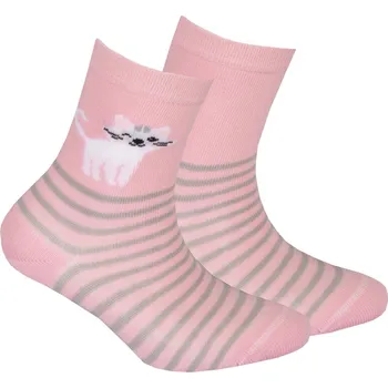 Dívčí vzorované ponožky GATTA KOČIČKA růžové Velikost: 24-26