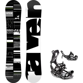 Snowboard Snowboard komplet Raven Supreme black/green + vázání Fastec FT360 black Velikost: 157 cm, Velikost vázání: L