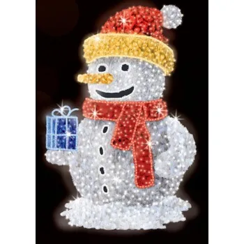 Vánoční osvětlení Polamp POL-0930G - 3D dekorace - Sněhulák s dárkem - Ø225cm