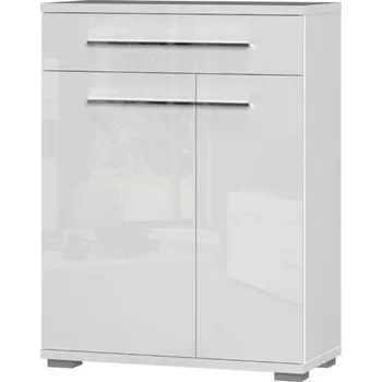 Botník Botník se zásuvkou bílý lesk PIANO CPL21