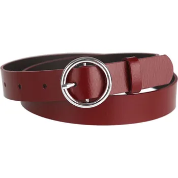 Opasek Dámský červený kožený opasek 561 (Dámský opasek do kalhot)