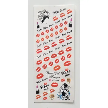 Vodolepky na zdobení nehtů XL - Kisses HOT-084