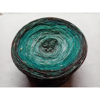 Příze Merino Bouře v přístavu 3-nitka 1400m s nopkovou nitkou (Duhové merino klubko s nopky Bouře v přístavu)