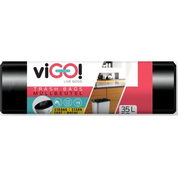 viGO Pytle na odpad černé 35 l, 50 ks
