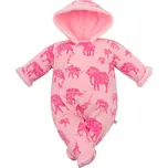 Baby Service Zimní kombinéza s kapucí sloni/růžová 68