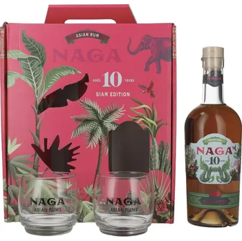 Rum Naga Siam 10yo 0,7L 40% (dárkové balení 2 skleničky)
