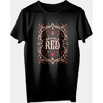 Příslušenství k deskovým hrám Mr. Meeple Tričko s herním motivem - Always Red - černé - Unisex S