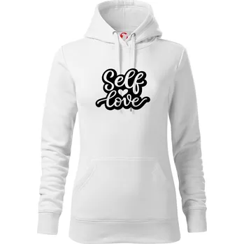 Dámská mikina Self love - Mikina dámská Cape s kapucí - M ( Bílá )