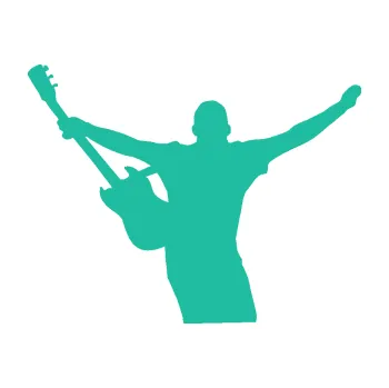 Samolepicí dekorace na vozidlo Music 024 levá kytarista rocker (25 - tyrkysová) SAMOLEPKA NA AUTO, NÁLEPKA, FÓLIE, POLEP, TUNING, VLASTNÍ TEXT, TISK, AUTOSAMOLEPKY.cz, POLEPY, OBRÁZEK, LOGO, 3D STICKERS