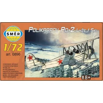 Směr SMĚR Model letadlo dvouplošník Polikarpov Po-2 Lyže 1:72 (stavebnice letadla)