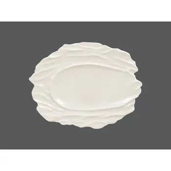Talíř RAK Porcelain RAK Talíř reliéfní mělký 37 × 27 cm – bílá | RAK-STEP28