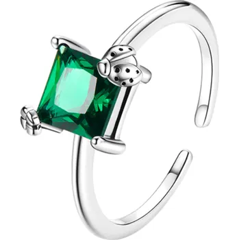 Prsten For Silver Prsten se zeleným zirkonem - Stříbro 925