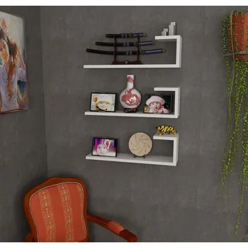 Koberec Závěsná police (3 ks) ELVA bílá