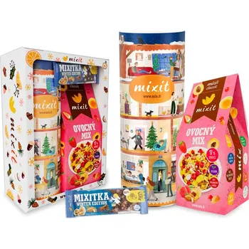 Dárkový potravinový koš Mixit Dárková sada vánoční dvojka + ovocný mix 950 g