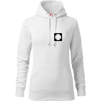 Dámská mikina Hranatý kříž - Rescue - Mikina dámská Cape s kapucí - XS ( Bílá )