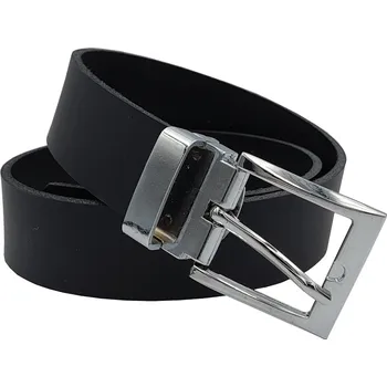 Opasek opaskujse Dětský kožený opasek, černá kůže, lesklá spona, pochromovaná Délka opasku: 60 cm