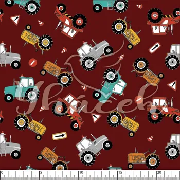 Zakázkový tisk, softshell, kočárkovina... Traktory a značky na vínové Látky k tisku: Microfirba