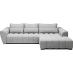 Sedací souprava BRAVEN pravá, šedostříbrná moderní s nožičkami elektrický výsuv sedáku pro 4 osoby