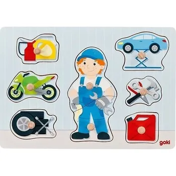 GOKI Dřevěné vkládačka povolání - AUTOMECHANIK