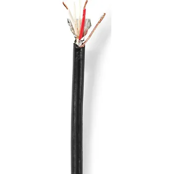 Audio kabel Nedis profi mikrofoní kabel 6 mm, 2 x 0.35 mm měď, černý, 100 m (CABR1535BK1000)