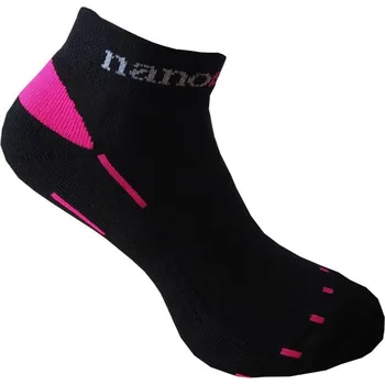 Dámské ponožky nanosilver Sportovní ponožky nízké kotníkové černé/růžové 43-46