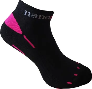 Dámské ponožky nanosilver Sportovní ponožky nízké kotníkové černé/růžové 43-46