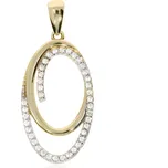 Zlatnictví Helios Zlatý přívěsek oválek se zirkony