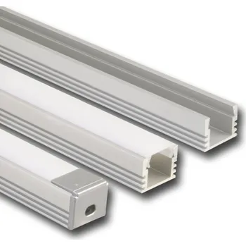 LED páska profil AL přisazený PP ML-761.012.02.2 mléčný difuzor, délka 2m, 16x13mm