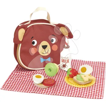 Dřevěná hračka Dřevěná sada na výlet Little Bear's Picnic Tender Leaf Toys s taškou a potravinami