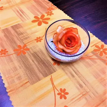 ubrus Ubrusová šála v metráži Andrea - oranžová 38 zakončení vlnkou