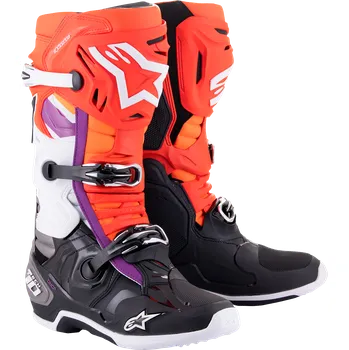 Moto obuv Motokrosové boty ALPINESTARS TECH 10 MODRÁ/ČERNÁ/ORANŽOVÁ (motokrosová obuv na motorku )