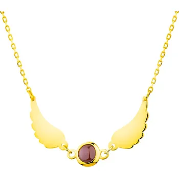 Náhrdelník Zlatý náhrdelník z achátem, anker - křídla - AP533-7678