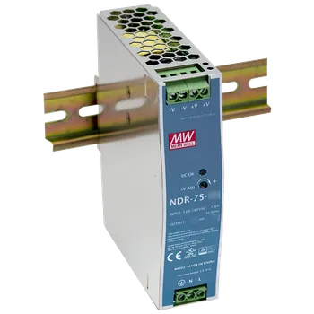 modulární přístroj a rozvaděč SPÍNANÝ NAPÁJECÍ ZDROJ PRO DIN RAIL MEAN WELL NDR-75-48 48V/75W/1,6A
