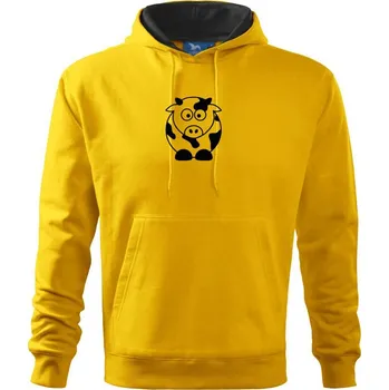 Pánská mikina Roztomilá kráva - Mikina pánská Cape s kapucí - 5XL ( Žlutá )