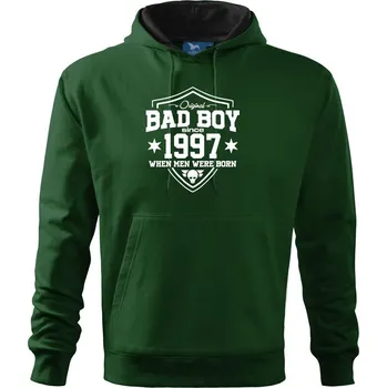 Pánská mikina Bad boy since 1997 - Mikina pánská Cape s kapucí - 5XL ( Lahvově zelená )