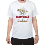 Vtipné tričko pro elektrikáře bílé