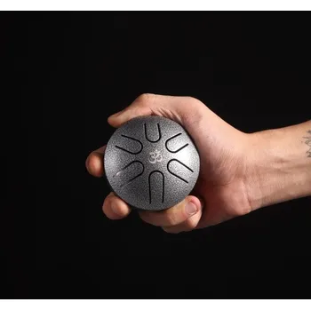 Hütermann Tongue drum - 3' (9,5cm), 6 tónů - Stříbrná s př v íslušenstvím.