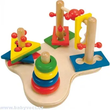 Dřevěná hračka Motorická skládačka provlékačka 3d