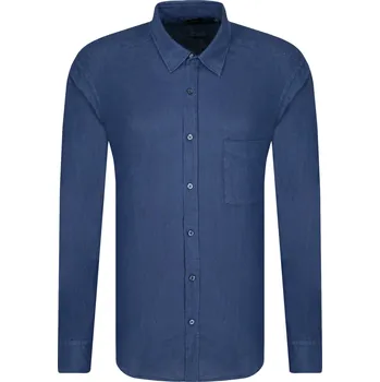 Pánská košile BOSS CASUAL Lněná košile Relegant_2 | Barva:tmavě modrá | Velikost:XXL