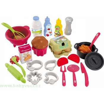 Dětská kuchyňka Sada kuchyňského nádobí, potravin a dalšího příslušenství.