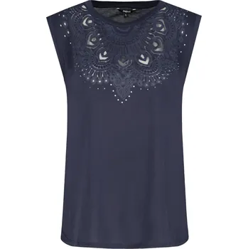 Dámské tričko Desigual Halenka BUDAPEST | Barva:tmavě modrá | Velikost:XS