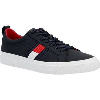Pánská obuv Tommy Hilfiger Kůžoné plátěné tenisky FLAG | Barva:tmavě modrá | Velikost:42